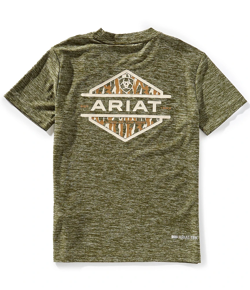 Ariat Big Boys Short Sleeve Tree Bark Camo Charger T-Shirt