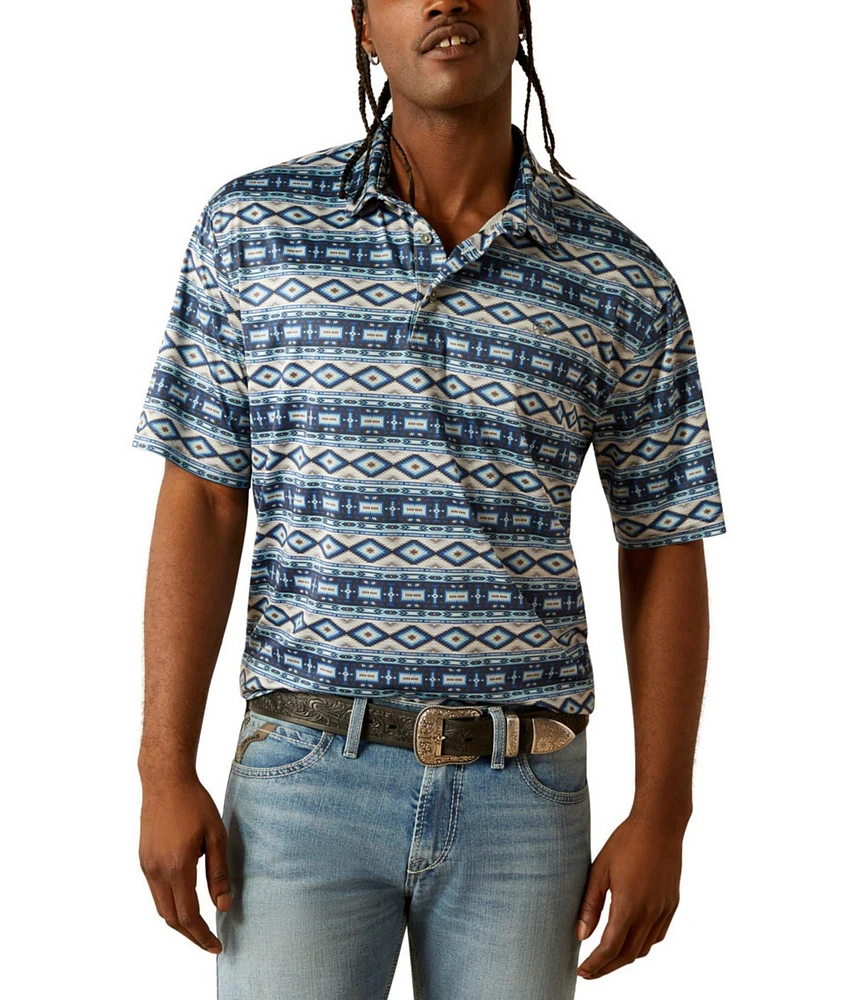 Ariat Charger Short Sleeve Printed Polo Shirt