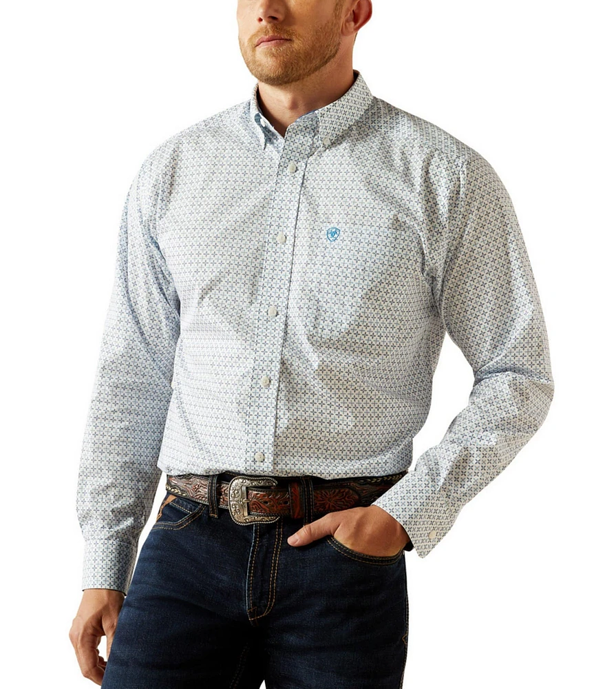Ariat Classic Fit Long Sleeve Printed Wrinkle Free Woven Shirt