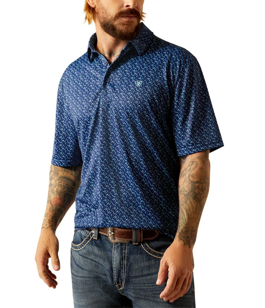 Ariat Classic Fit Short Sleeve Printed Polo Shirt