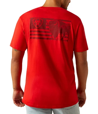 Ariat Etched Buffalo Flag Short Sleeve Graphic T-Shirt