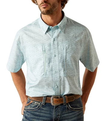 Ariat VentTEK Classic Fit Allover Pattern Short Sleeve Woven Shirt