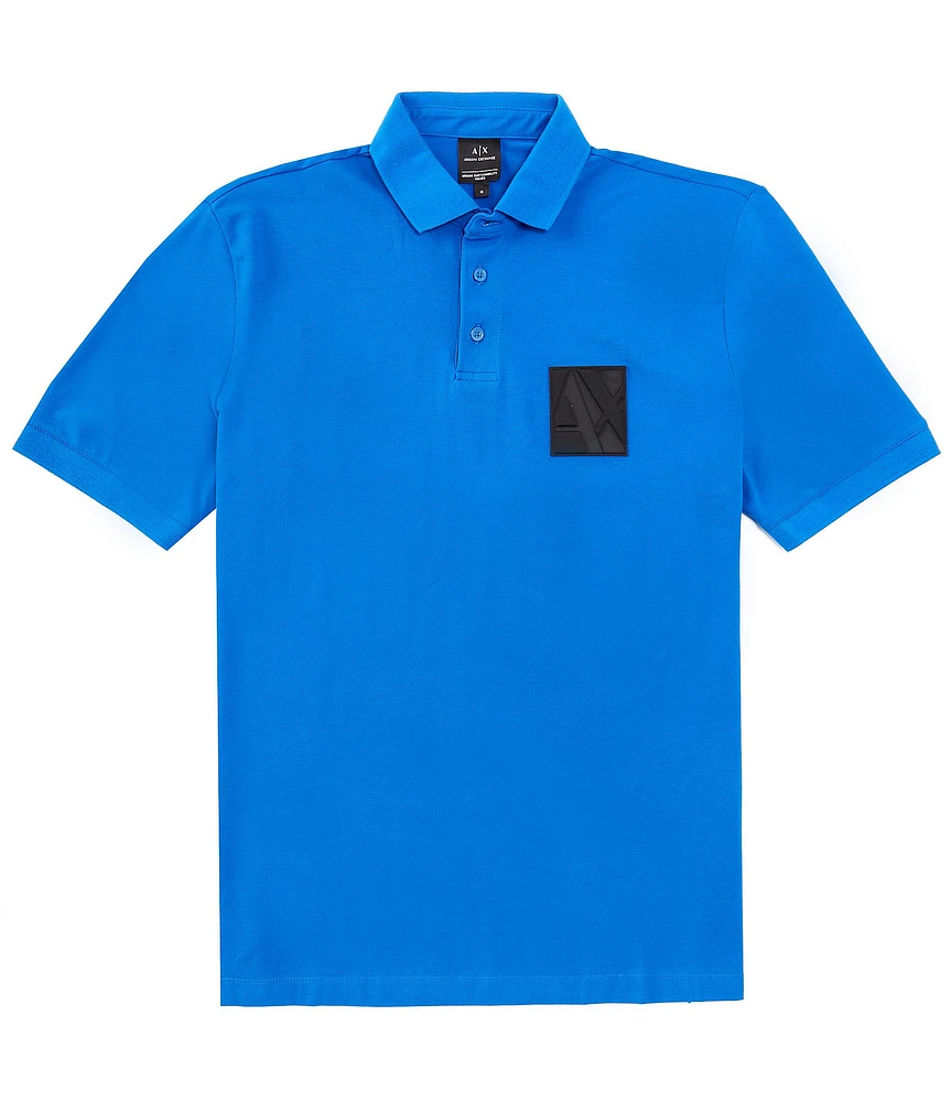 Armani Exchange Embossed Logo Patch Short Sleeve Polo Shirt