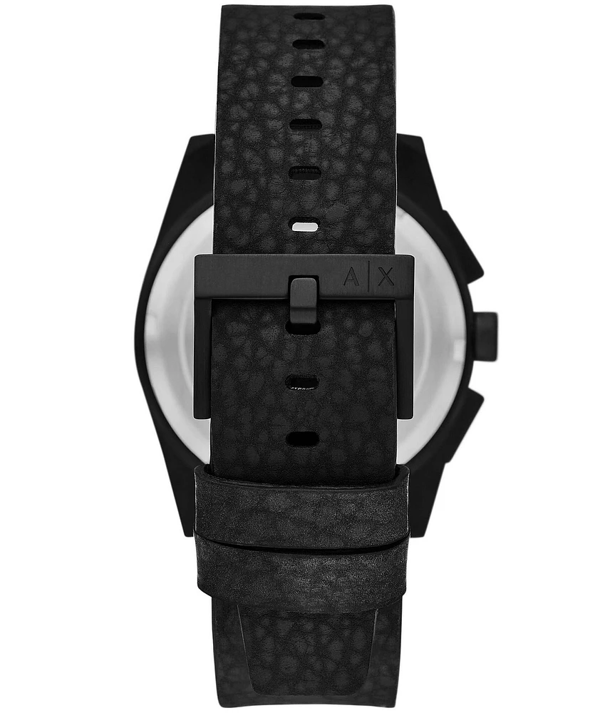 Armani Exchange Men's Parker Rd. Chronograph Black Strap Watch