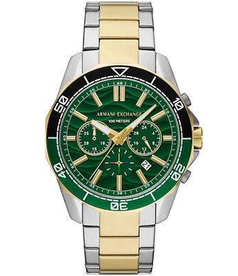 Armani Exchange Men's Spencer Rd. Chronograph Two Tone Stainless Steel Watch