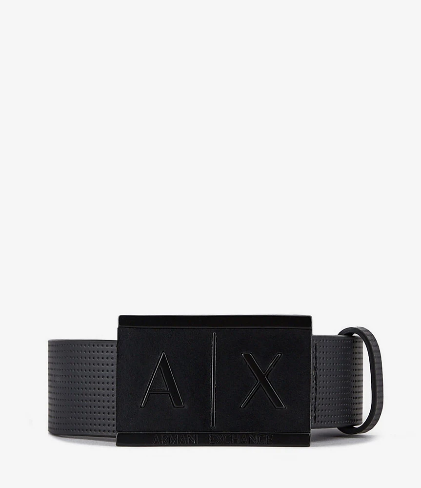 Armani Exchange Perfect Rectangular 1.4#double; Buckle Belt