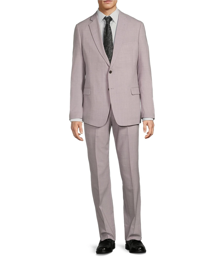 Armani Exchange Slim Fit Solid Flat Front 2-Piece Suit