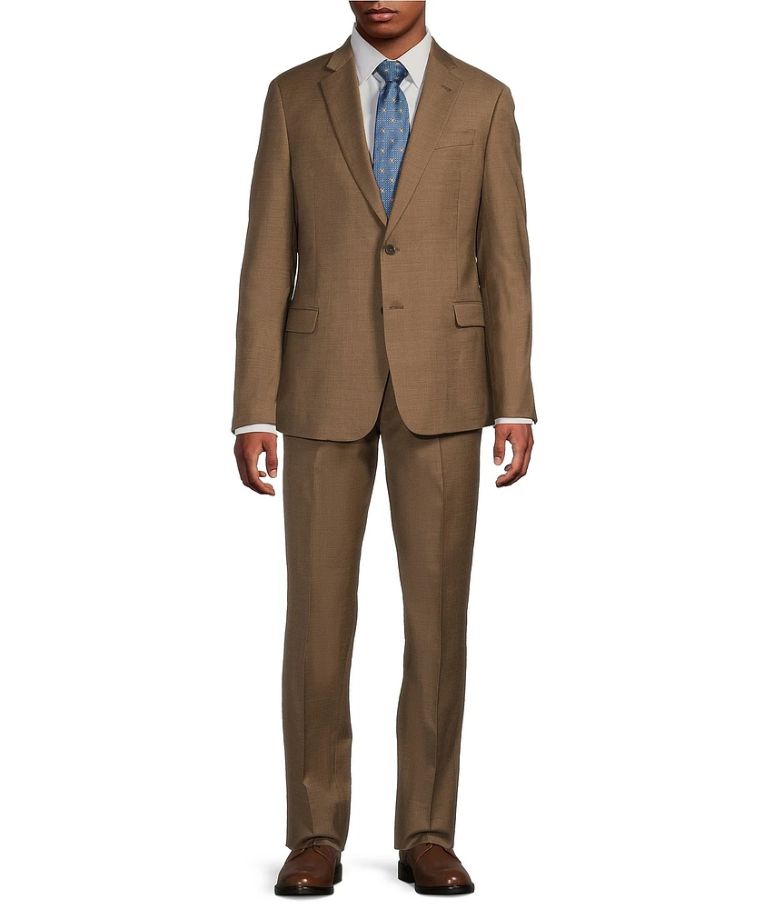Armani Exchange Solid Slim Fit Flat Front 2-Piece Suit