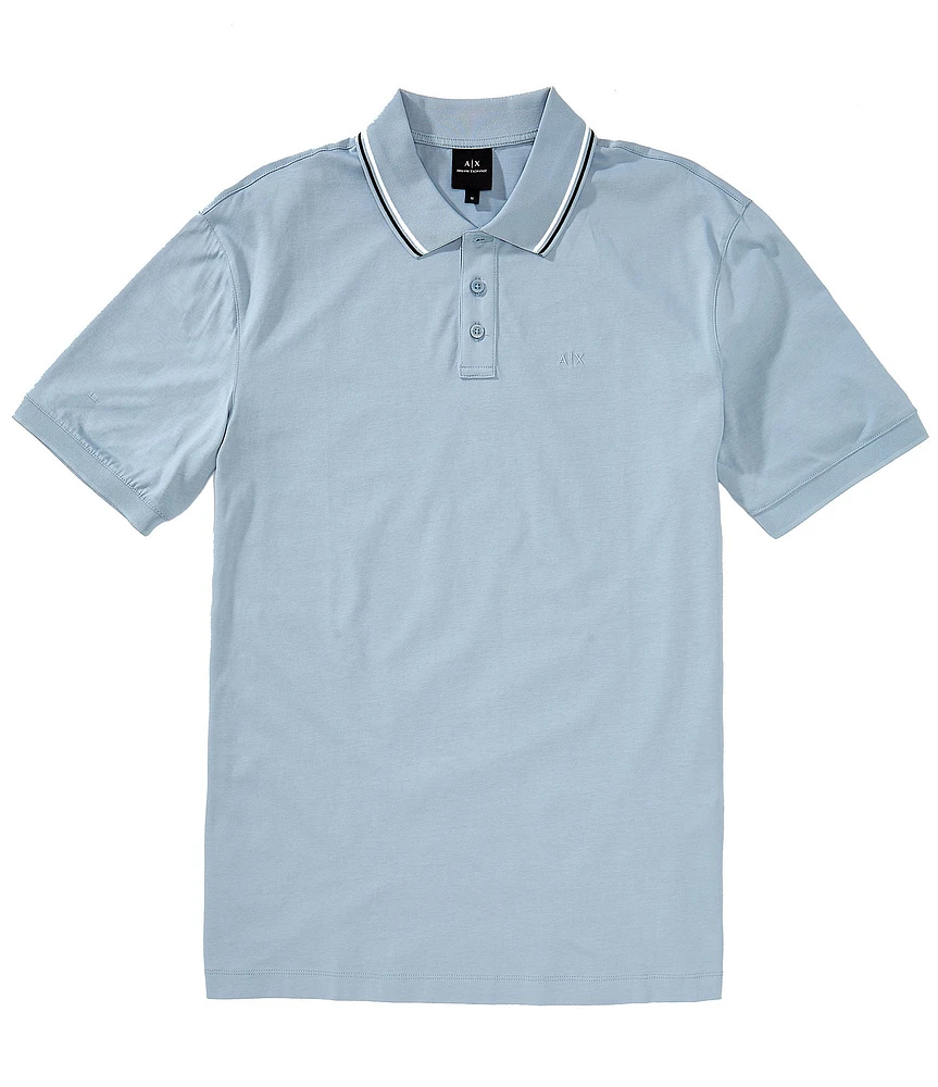 Armani Exchange Tonal Chest Logo Short Sleeve Polo Shirt