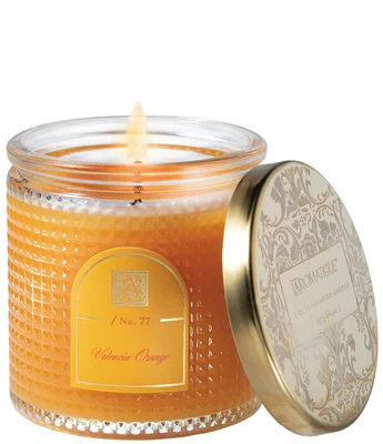 Aromatique Valencia Orange Textured Glass Candle with Lid