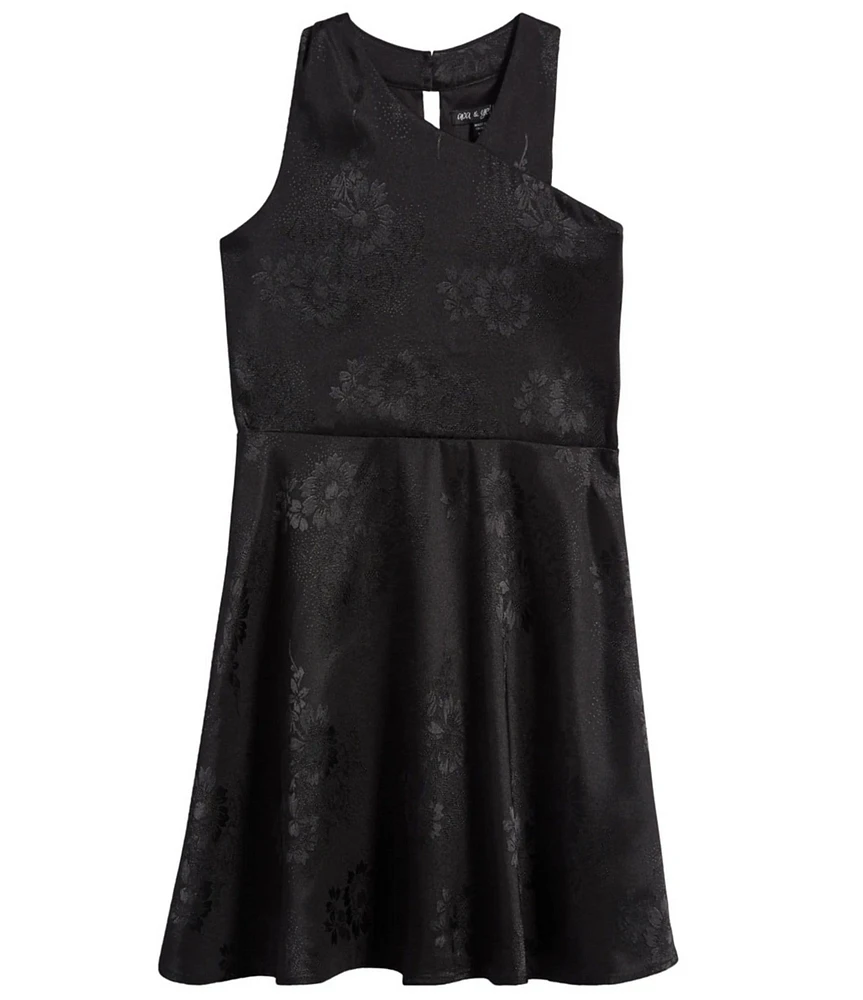 Ava & Yelly Big Girls Embossed Satin A-line Dress