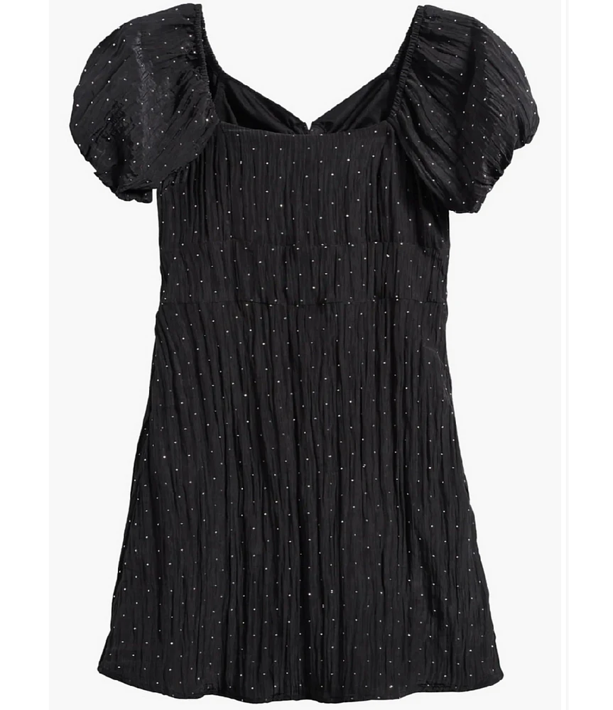 Ava & Yelly Big Girls Short Sleeve Rinestone Taffeta Dress