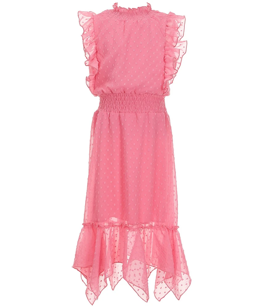 Ava & Yelly Big Girls Sleeveless Clip Dot Hankey Maxi Dress