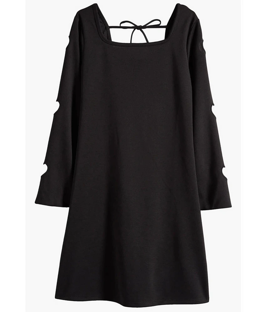 Ava & Yelly Big Girls Square Neck Laser Cutout Hearts Dress