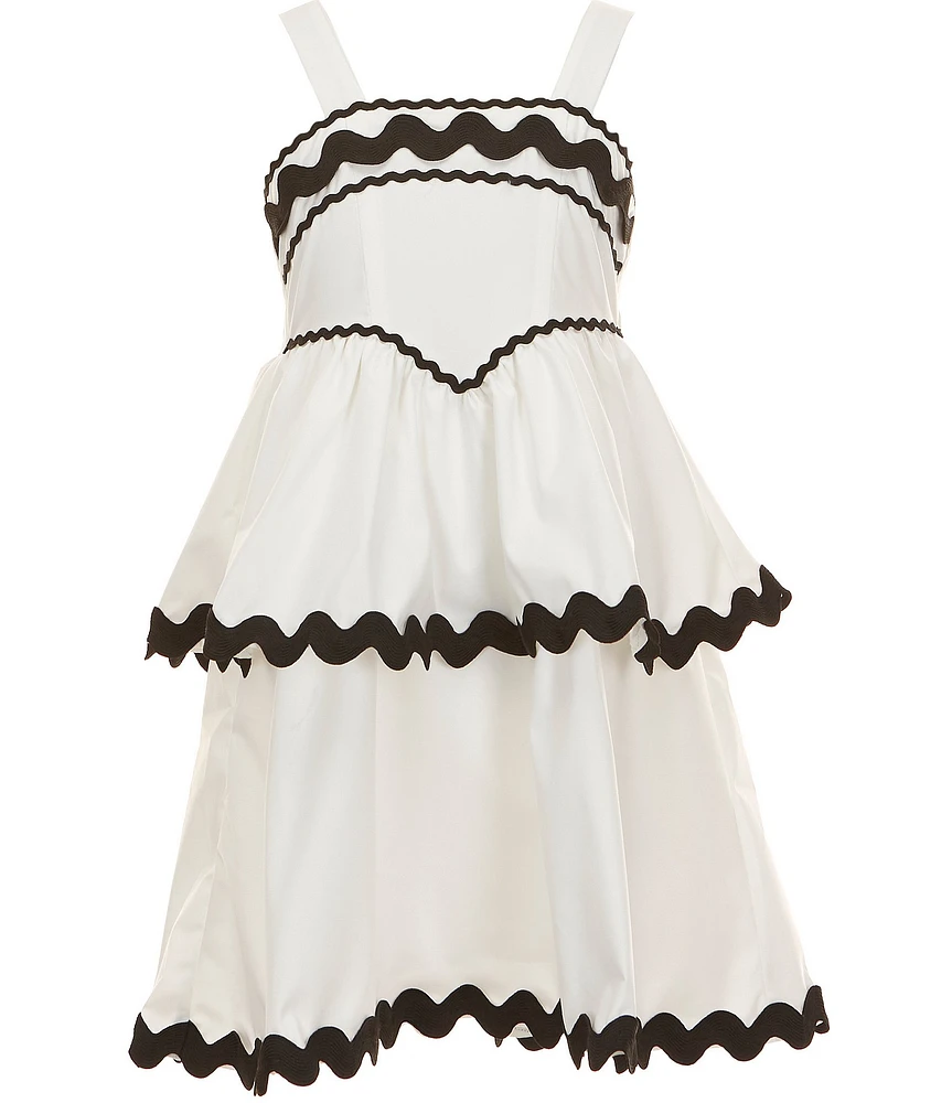 Ava & Yelly Big Girls Sleeveless Ric Rac Ruffle Dress