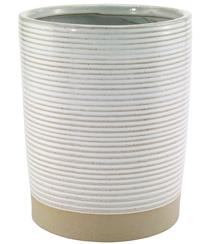 Avanti Linens Drift Collection Textured Ribbed Wastebasket