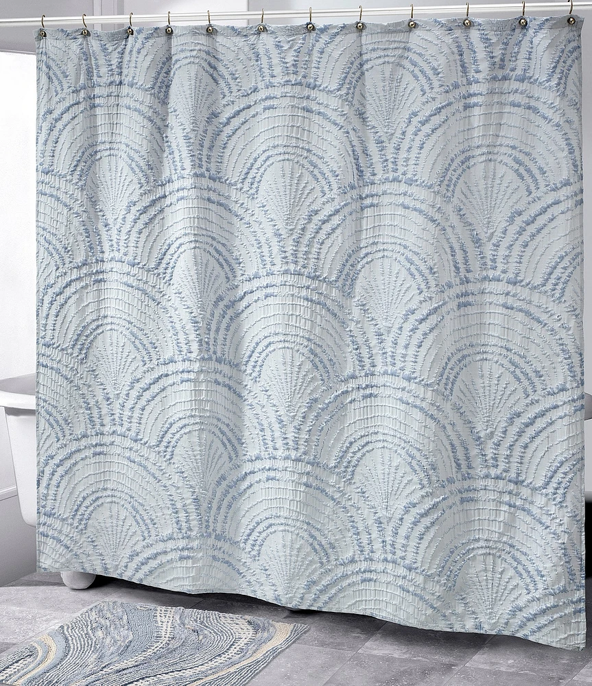 Avanti Linens Modern Shells Blue Shower Curtain