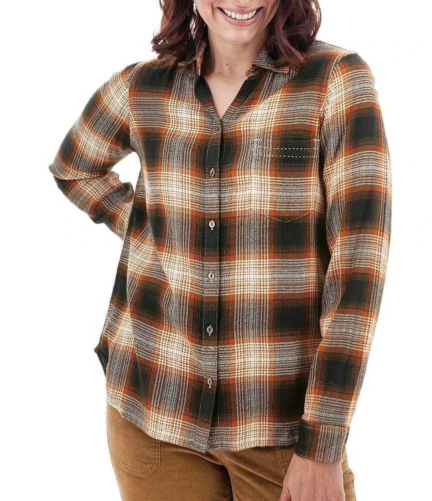 Aventura Braelin Woven Plaid Collared Long Sleeve Shirt