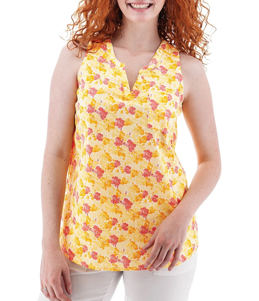 Aventura Devonne Organic Cotton Printed Crew Neckline Sleeveless Tank