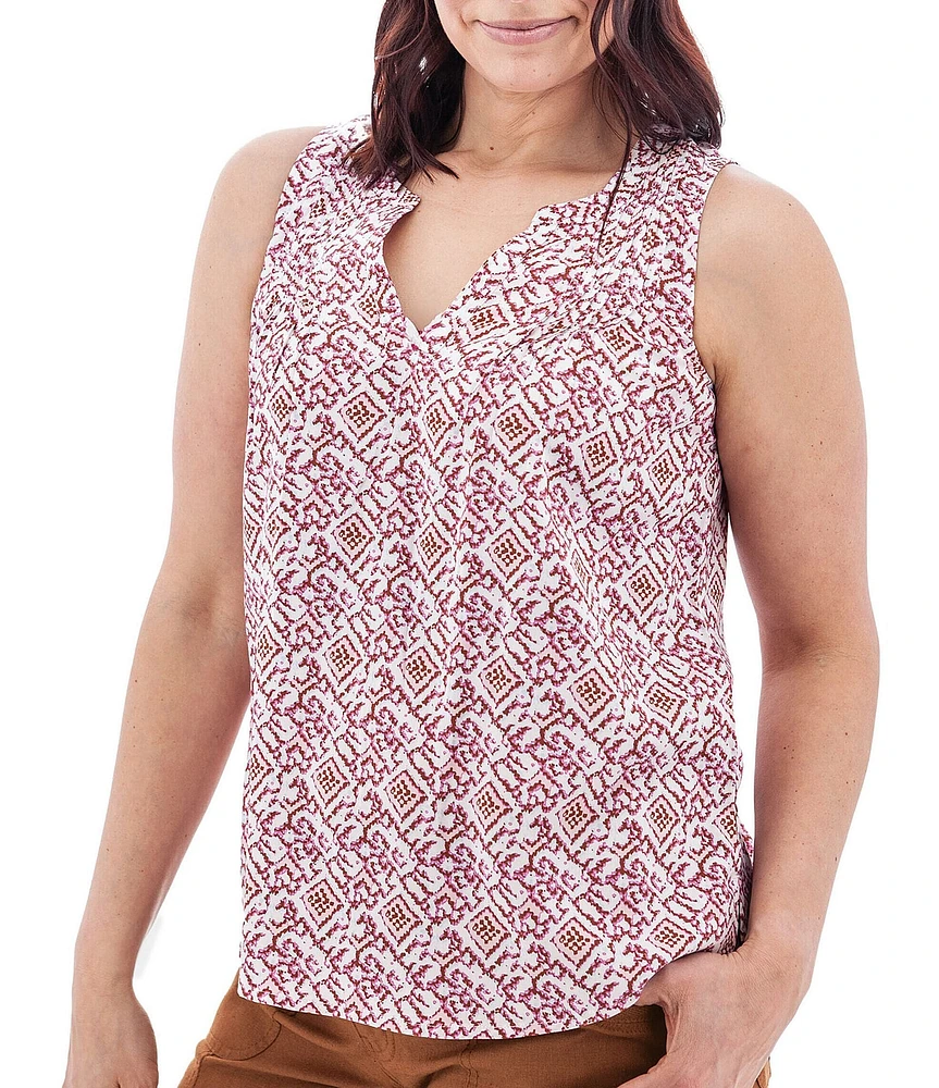 Aventura Portofino Printed Split Neckline Sleeveless Tank