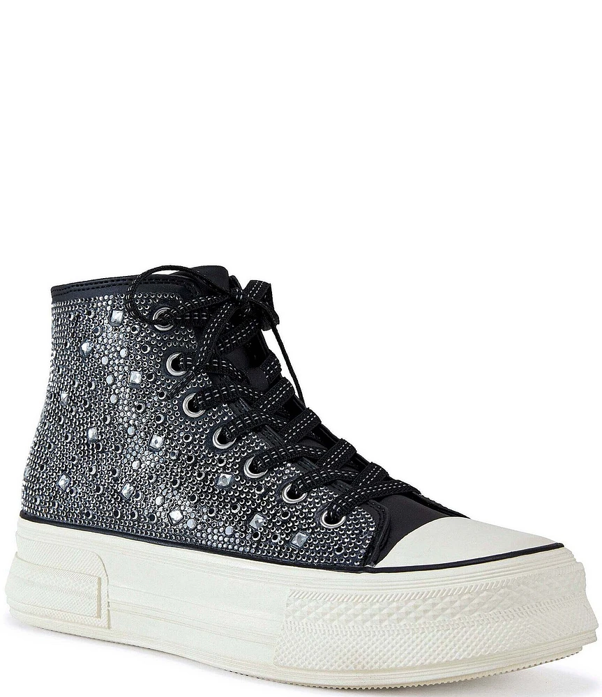 Azalea Wang Relish Rhinestone High Top Platform Sneakers