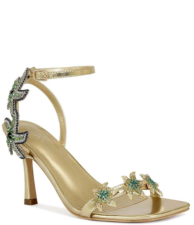 Azalea Wang Syed Metallic Rhinestone Embellished Starfish Ornament Dress  Sandals | Liberty Center