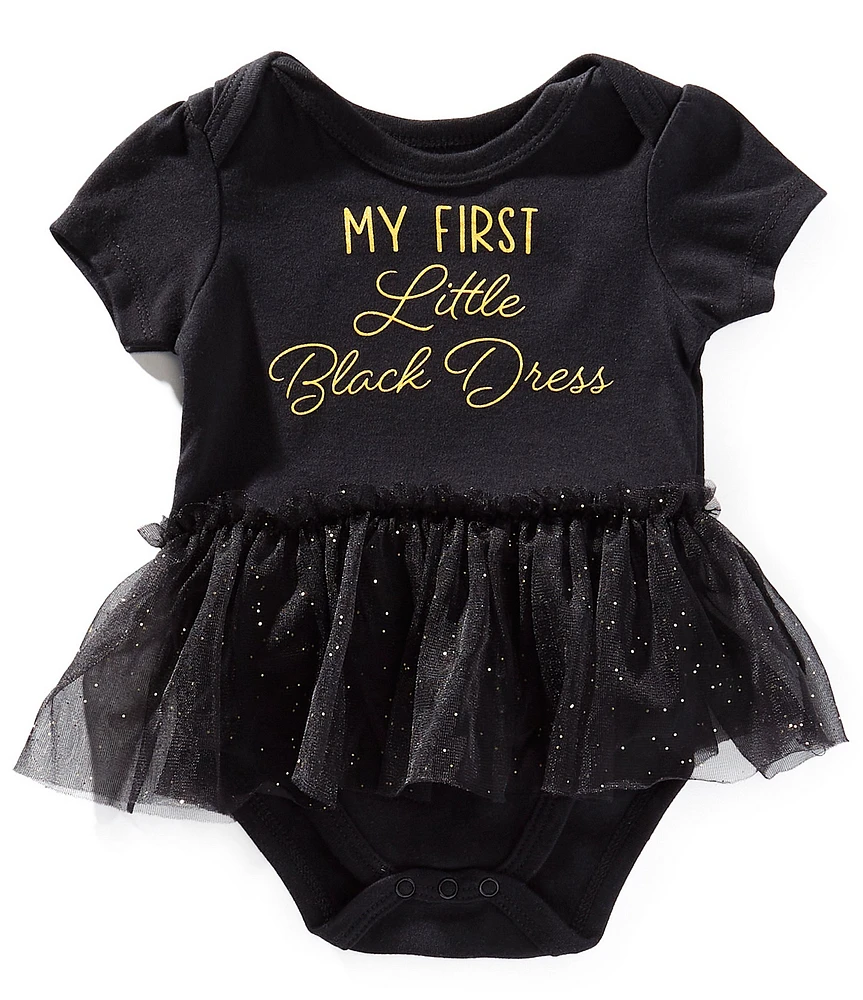 Baby Starters Baby Girls Short Sleeve My First Little Black Dress Skirted Bodysuit
