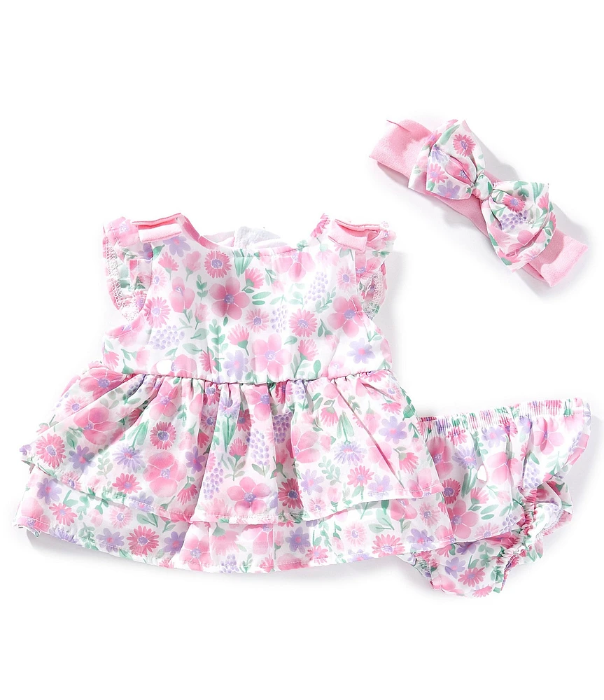 Baby Starters Baby Girls Flutter-Sleeve Floral-Printed Chiffon Tunic Top