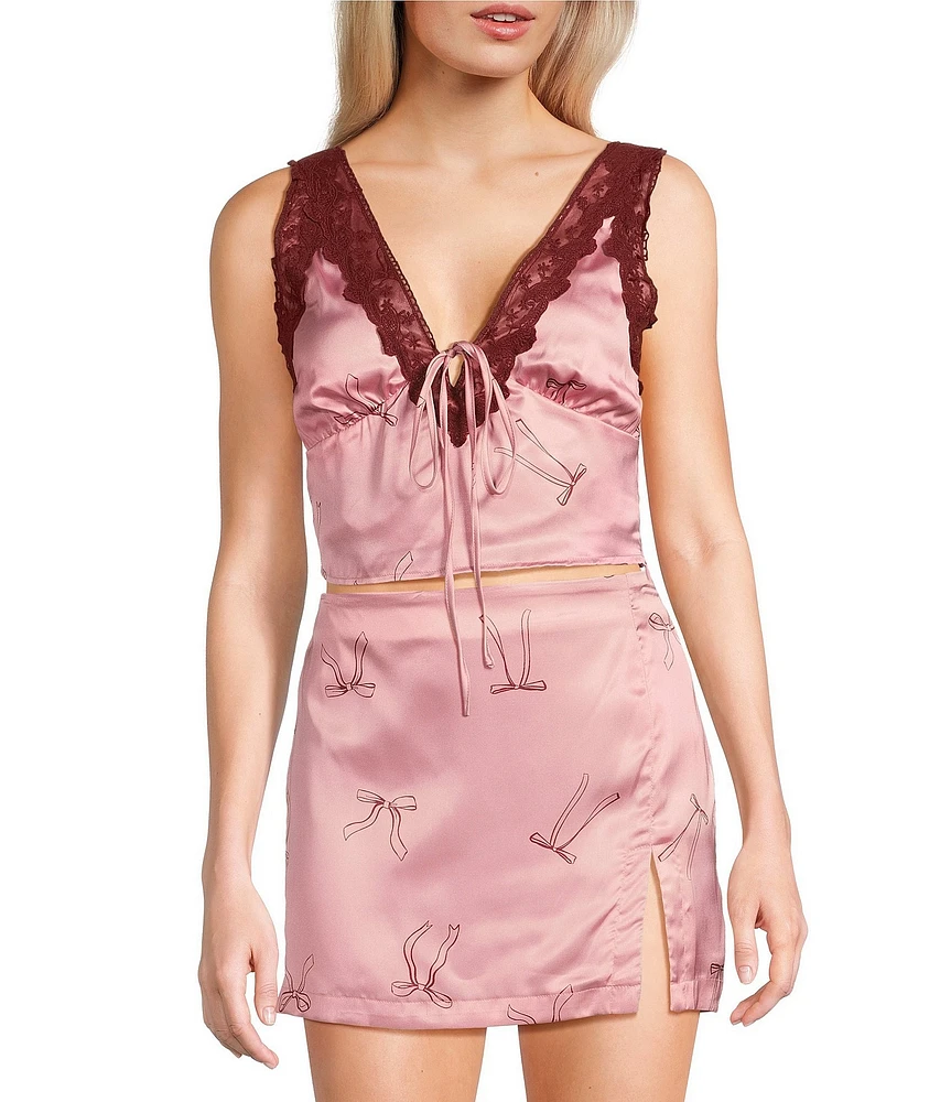 Bailey Rose V-Neck Sleeveless Bow Lace Coordinating Top