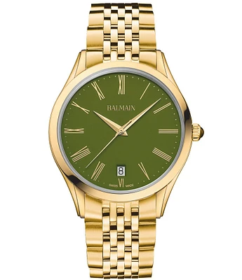 Balmain Men's Quartz Analog Gold Tone Stainless Steel Bracelet Watch