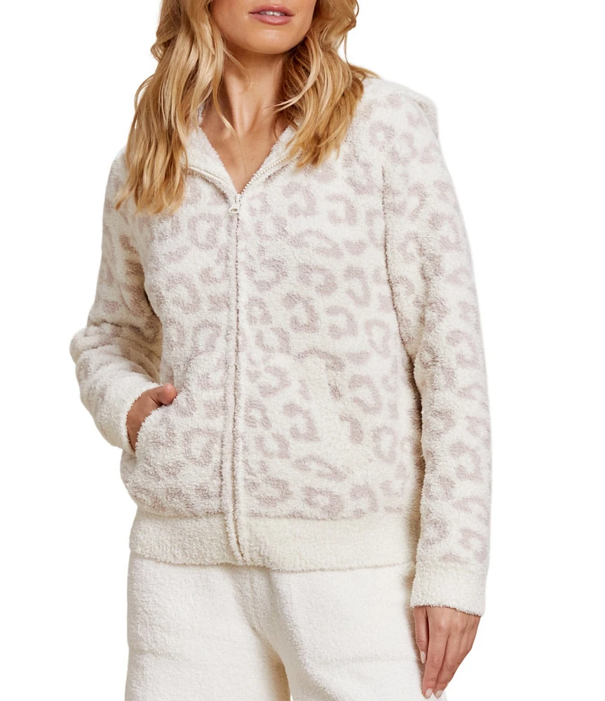 Barefoot Dreams CozyChic Wild Zip Kangaroo Pocket Hoodie