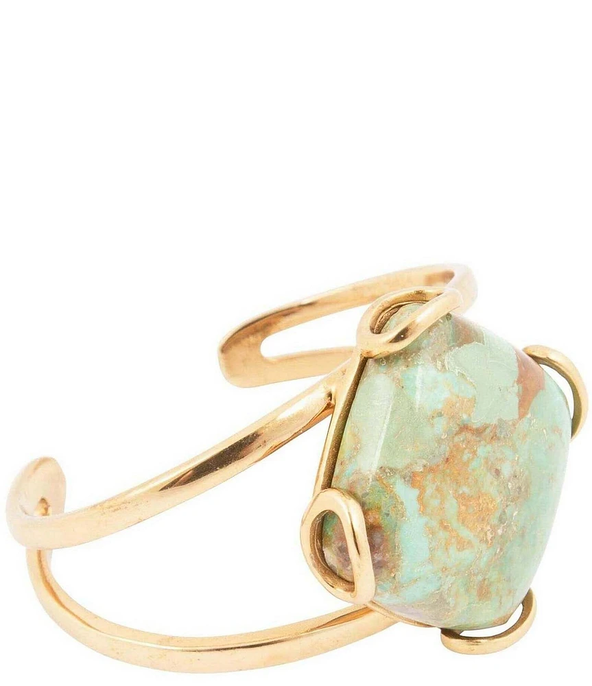 Barse Turquoise Rhombus Statement Cuff Bracelet
