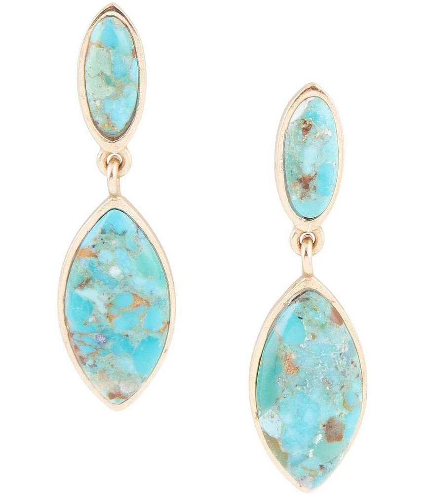 Barse Bronze and Turquoise Drop Earrings