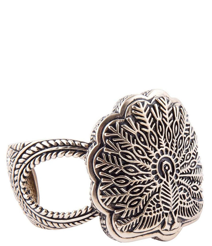 Barse Bronze Peacock Cuff Bracelet