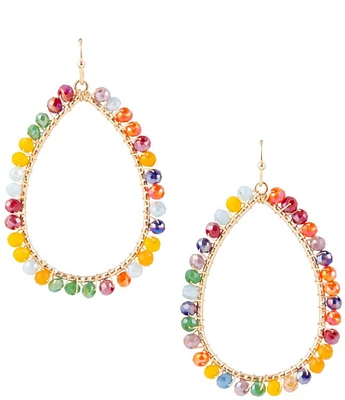 Barse Crystal Beaded Statement Orbital Drop Earrings