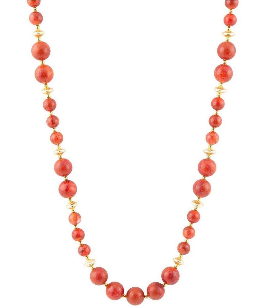 Barse Genuine Stone Beaded Long Strand Necklace