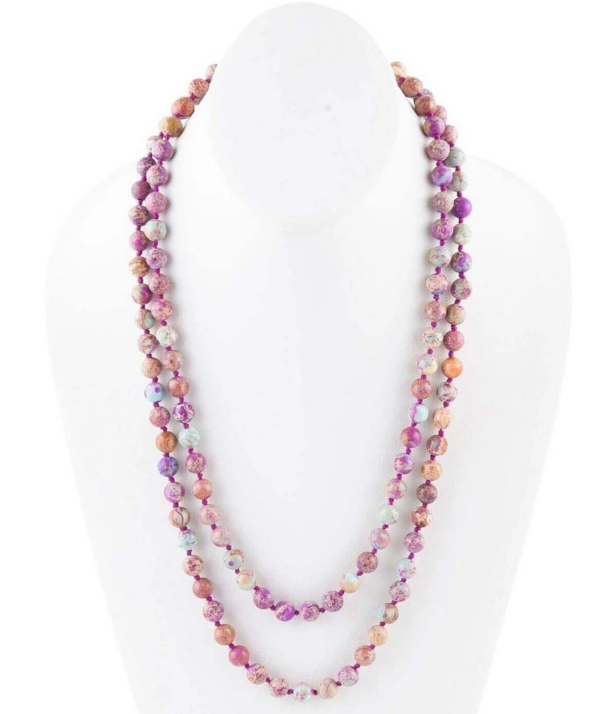 Barse Impression Jasper Endless Beaded Long Strand Necklace
