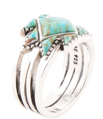 Barse Sharp Blue Turquoise and Sterling Silver Ring