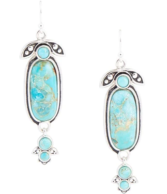 Barse Emile Blue Turquoise Sterling Silver Dangle Earrings