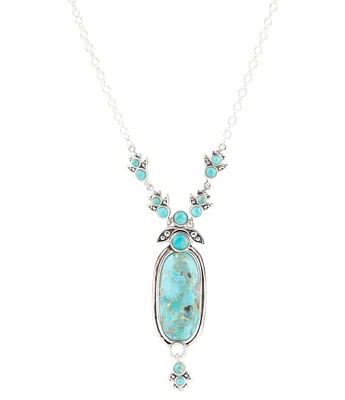 Barse Emile Sterling Silver and Blue Turquoise Pendant Necklace