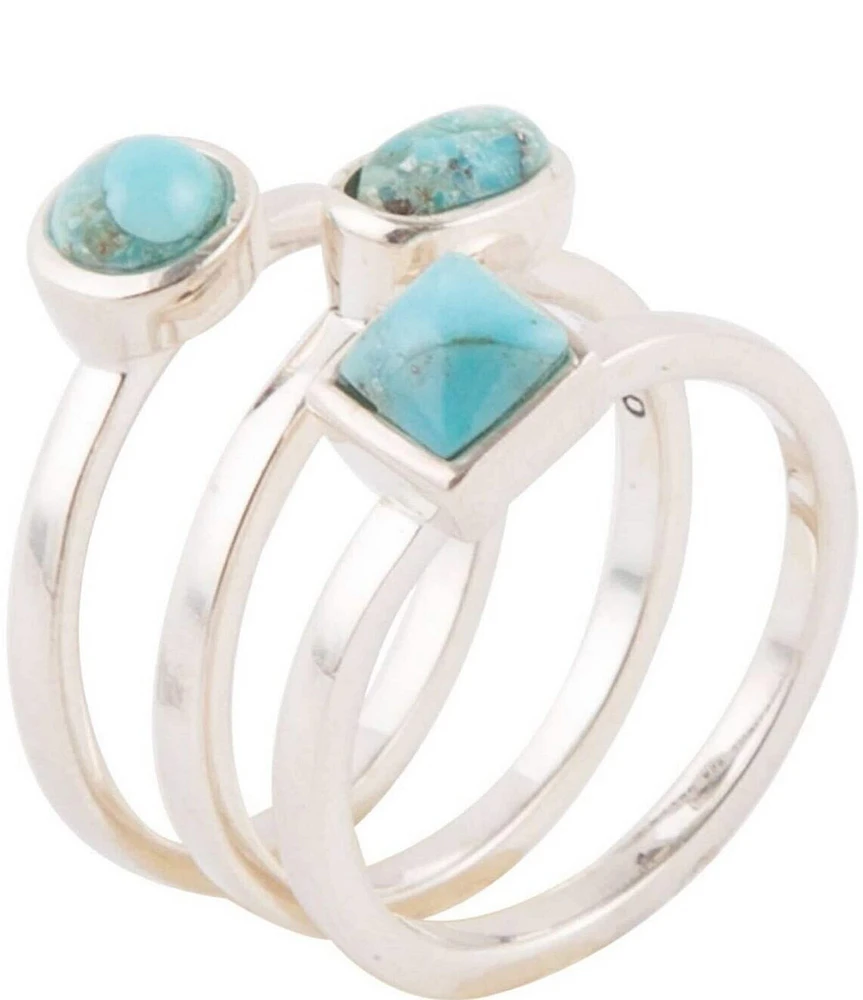 Barse Sterling Silver Blue Turquoise Stackable Ring