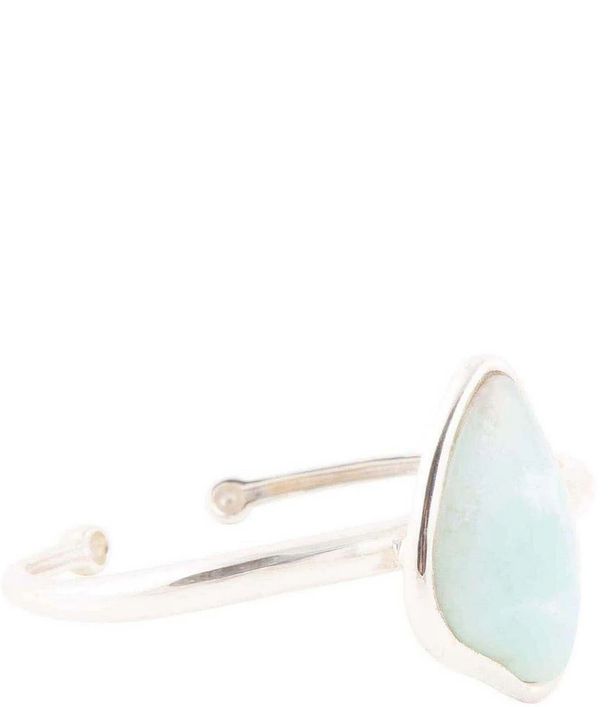 Barse Organic Blue Larimar and Sterling Silver Cuff Bracelet