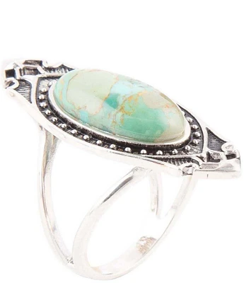 Barse Phantom Blue Turquoise and Sterling Silver Ring