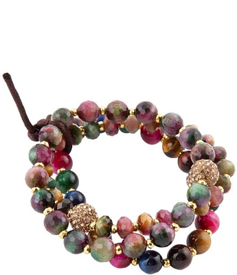 Barse Tiger's Eye Beaded Stretch Bracelet Set