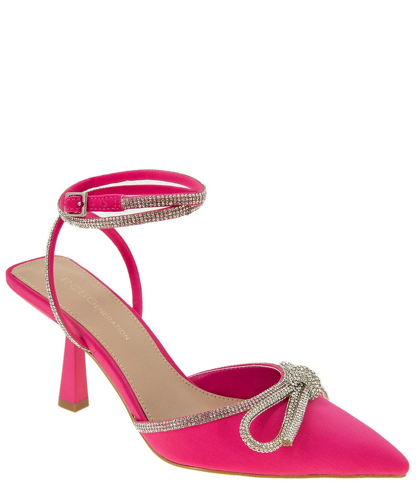 BCBGeneration Ildy Neoprene Rhinestone Embellished Bow Pumps