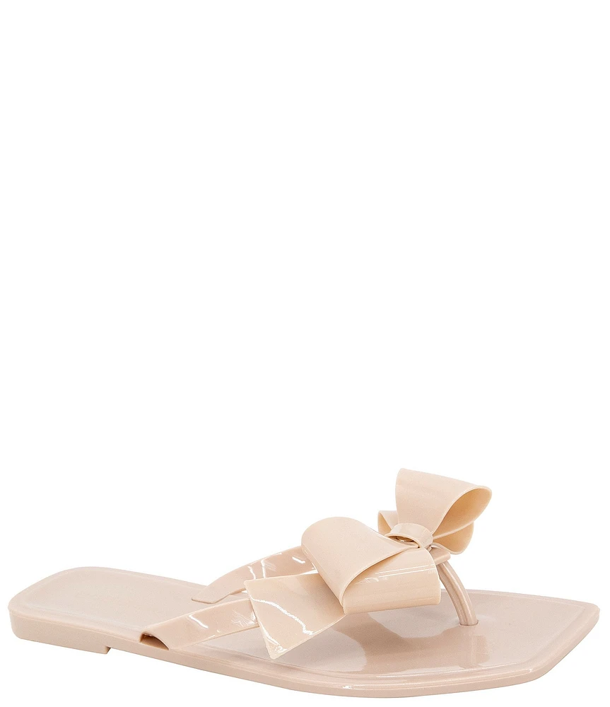 BCBGeneration Lima 2 Bow Jelly Thong Flat Sandals