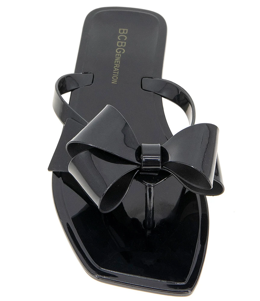 BCBGeneration Lima 2 Bow Jelly Thong Flat Sandals