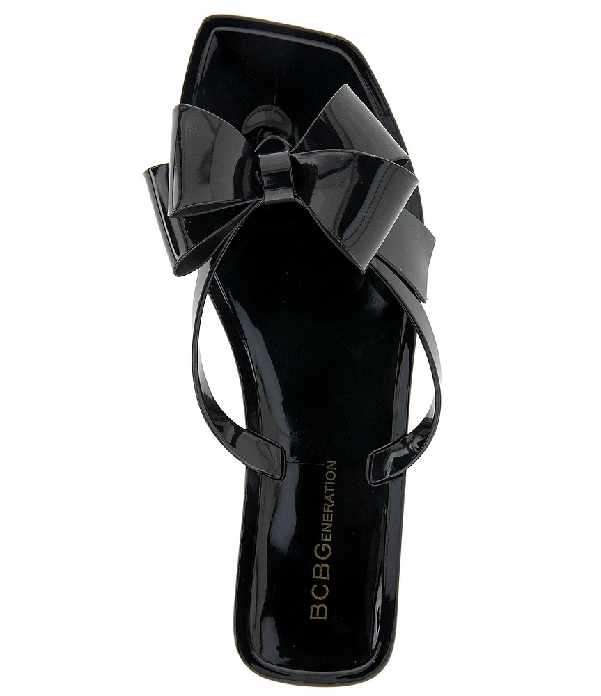 BCBGeneration Lima 2 Bow Jelly Thong Flat Sandals