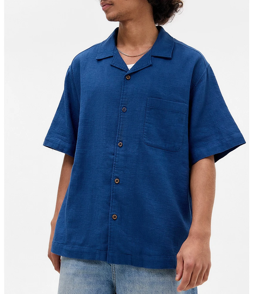 BDG Urban Outfitters Short Sleeve One Pocket Crinkle Shirt