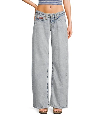 BDG Urban Outfitters Kayla Low-Rise Wide Leg Distressed Jeans